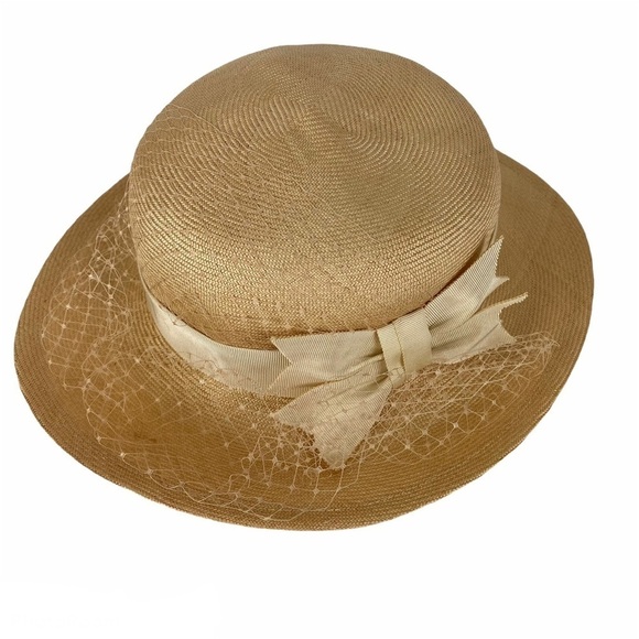 Vintage Betmar NY Woven Straw Sun Hat Tan Women’s OS One Size - Picture 5 of 5